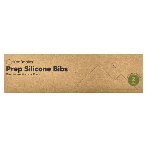 KeaBabies, Bavoirs en silicone pour préparation, 3-36 mois, Moelleux, Paquet de 2