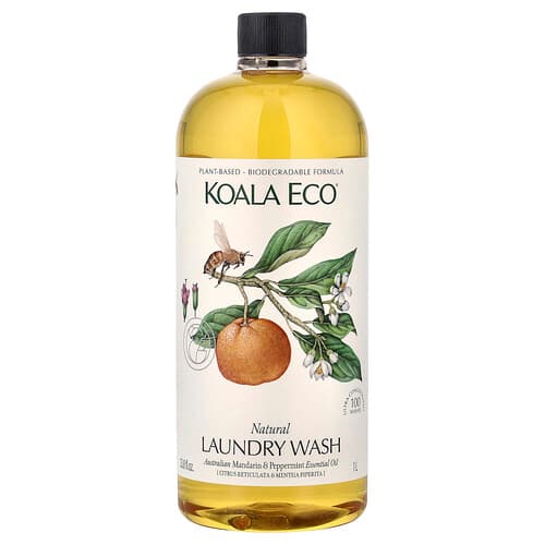 Koala Eco, Lessive naturelle, Huile essentielle de mandarine australienne et de menthe poivrée, 1 l