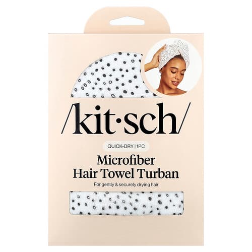 Kitsch, Turban, Serviette en microfibre à séchage rapide, Micro Dot, 1 pièce