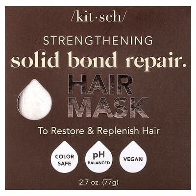 Kitsch, Solid Bond Repair Bar, Masque capillaire, Fortifiant, Fleur de bambou et ylang-ylang, 77 g