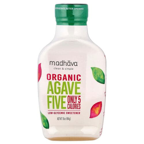 Madhava, Clean & Simple, Agave cinq® biologique, Édulcorant à faible indice glycémique, 454 g