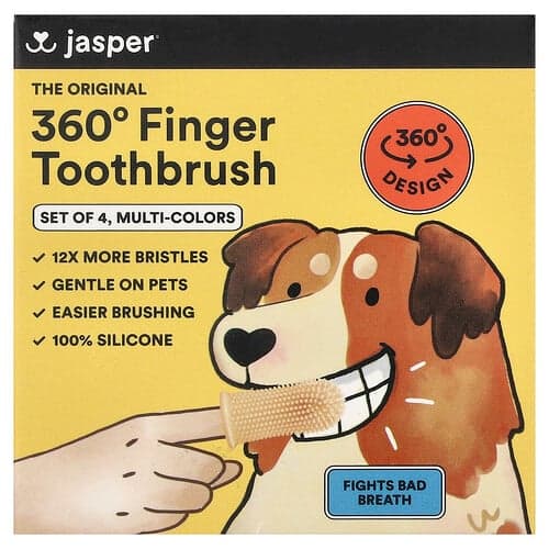 Jasper, Brosse à dents 360°, Multicolore, 4 brosses à dents