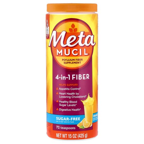 Metamucil, Fibres alimentaires 4-en-1, Orange, 425 g
