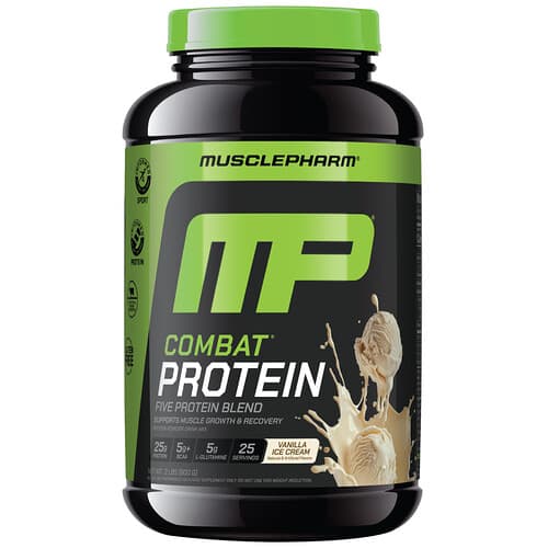 MusclePharm, Protéines Combat®, Crème glacée à la vanille, 900 g