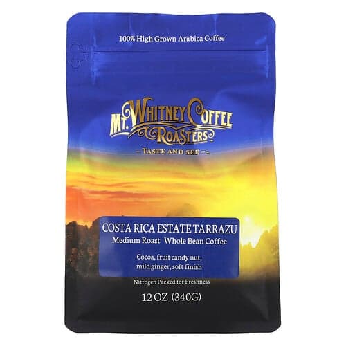 Mt. Whitney Coffee Roasters, Tarrazu, Costa Rica, Grains entiers de café, Torréfaction moyenne, 340 g
