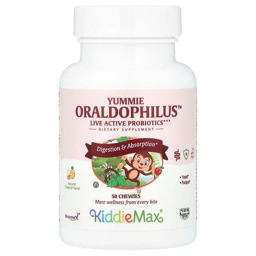 Maxi Health, KiddieMax® Ymmie Oraldophilus™, Arôme tropical naturel, 50 friandises à mâcher