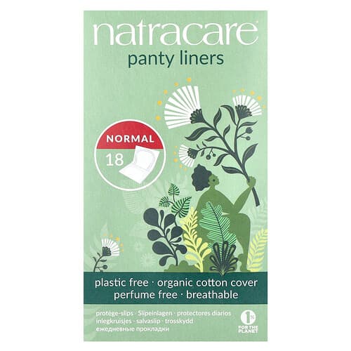 Natracare, Protège-slips, Enveloppe en coton biologique, Normal, 18 protège-slips