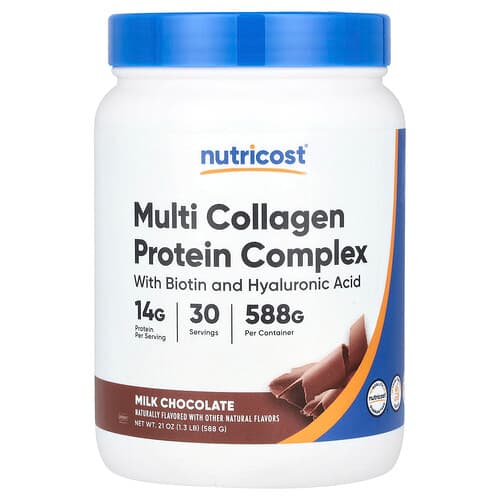 Nutricost, Complexe de protéines multicollagène, Chocolat au lait, 588 g