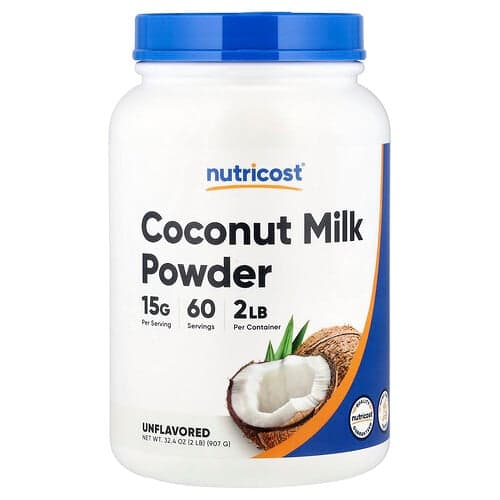 Nutricost, Lait de coco en poudre, Non aromatisé, 907 g