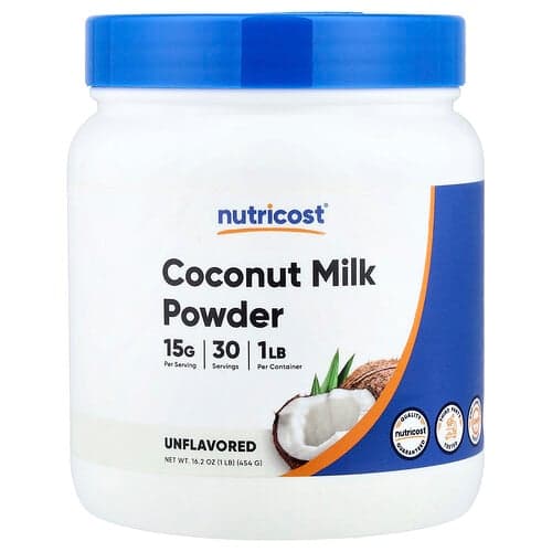 Nutricost, Lait de coco en poudre, Non aromatisé, 454 g