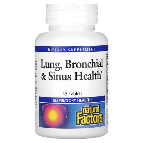 Natural Factors, Santé pulmonaire, bronchique et sinusale, 45 comprimés
