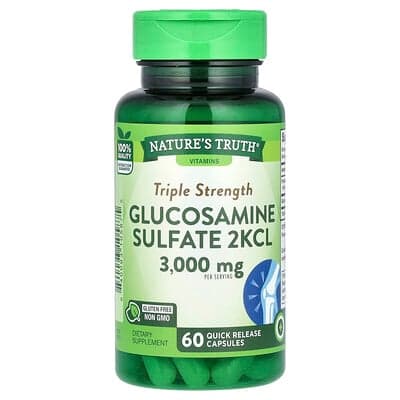 Nature's Truth, Sulfate de glucosamine triple concentration 2KCL, 60 capsules à libération rapide (1000 mg par capsule)