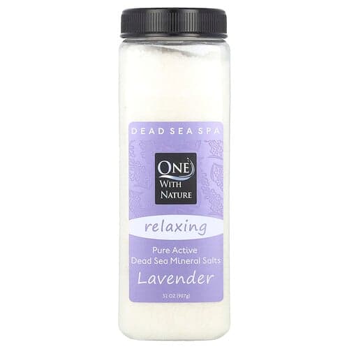 One with Nature, Spa de la mer Morte, Sels minéraux, Relaxant, Lavande, 907 g