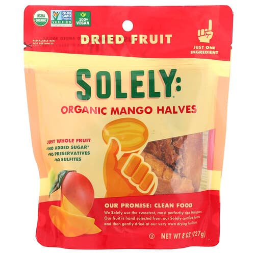 Solely, Fruits secs biologiques, Moitiés de mangue, 227 g