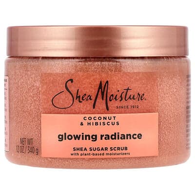 SheaMoisture, Glowing Radiance, Gommage au sucre de karité, Noix de coco et hibiscus, 340 g