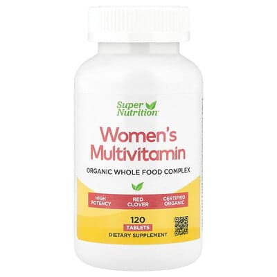 Super Nutrition, Multivitamines pour femmes à base d'aliments entiers biologiques, 120 comprimés