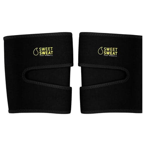 Sports Research, Sweet Sweat®, Patchs pour les cuisses, Moyen, Noir et jaune, 1 paire