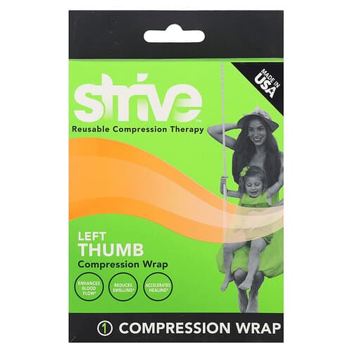Strive, Wrap de compression pour le pouce gauche, Taille unique, 1 pièce
