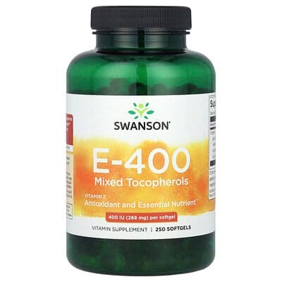 Swanson Vitamins, Tocophérols mixtes à la vitamine E, 400 UI, 250 capsules à enveloppe molle
