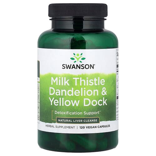 Swanson Vitamins, Chardon-Marie, Pissenlit et quai jaune, 120 capsules
