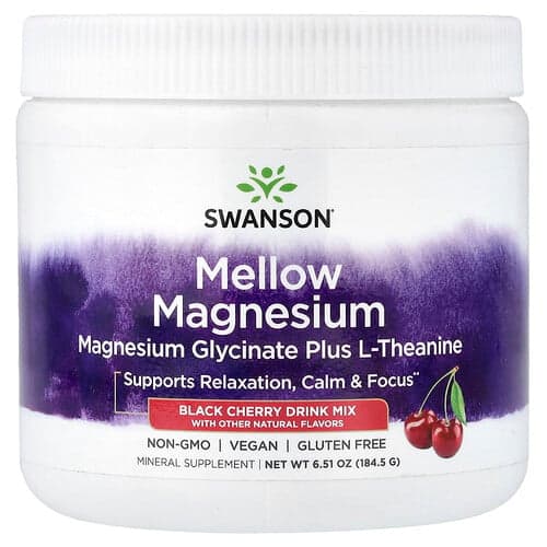 Swanson Vitamins, Mélange à boire doux au magnésium, Cerise noire, 184,5 g