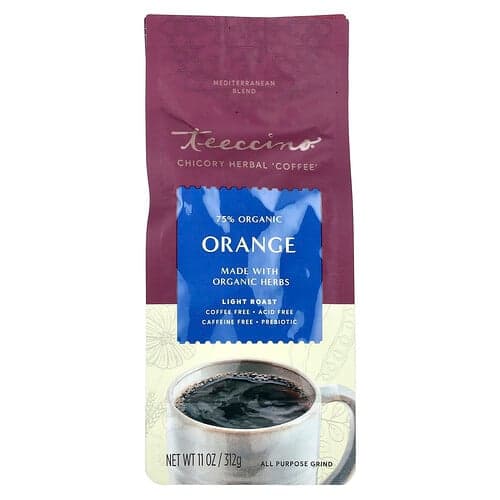 Teeccino, Café à la chicorée, mélange méditerranéen, orange, torréfaction légère, sans caféine, 312 g