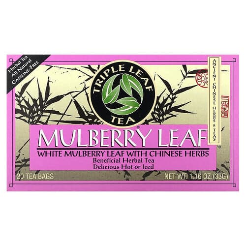 Triple Leaf Tea, Thé à la feuille de mûrier, Sans caféine, 20 sachets de thé, 33 g
