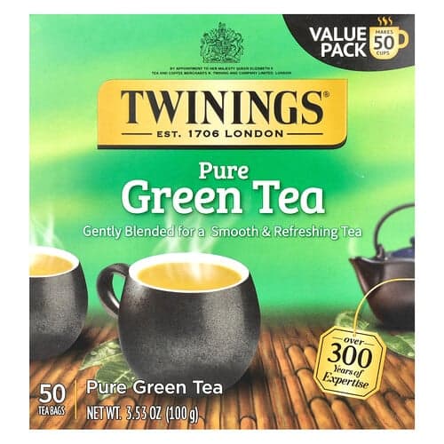 Twinings, Thé vert pur, 50 sachets de thé, 100 g