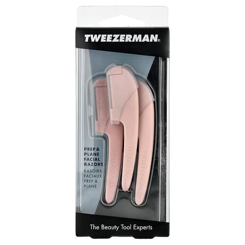 Tweezerman, Rasoirs pour le visage Prep & Plane, 3 pièces