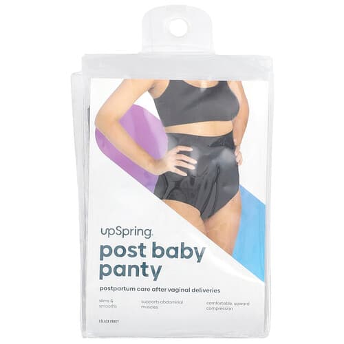 UpSpring, Post Baby Panty, Taille haute, 1X/2X, Noir, 1 pièce