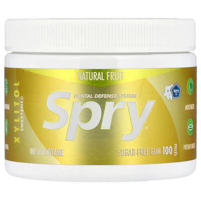 Xlear, Spry®, Chewing-gum sans sucre, Arômes naturels de fruits, 100 pièces