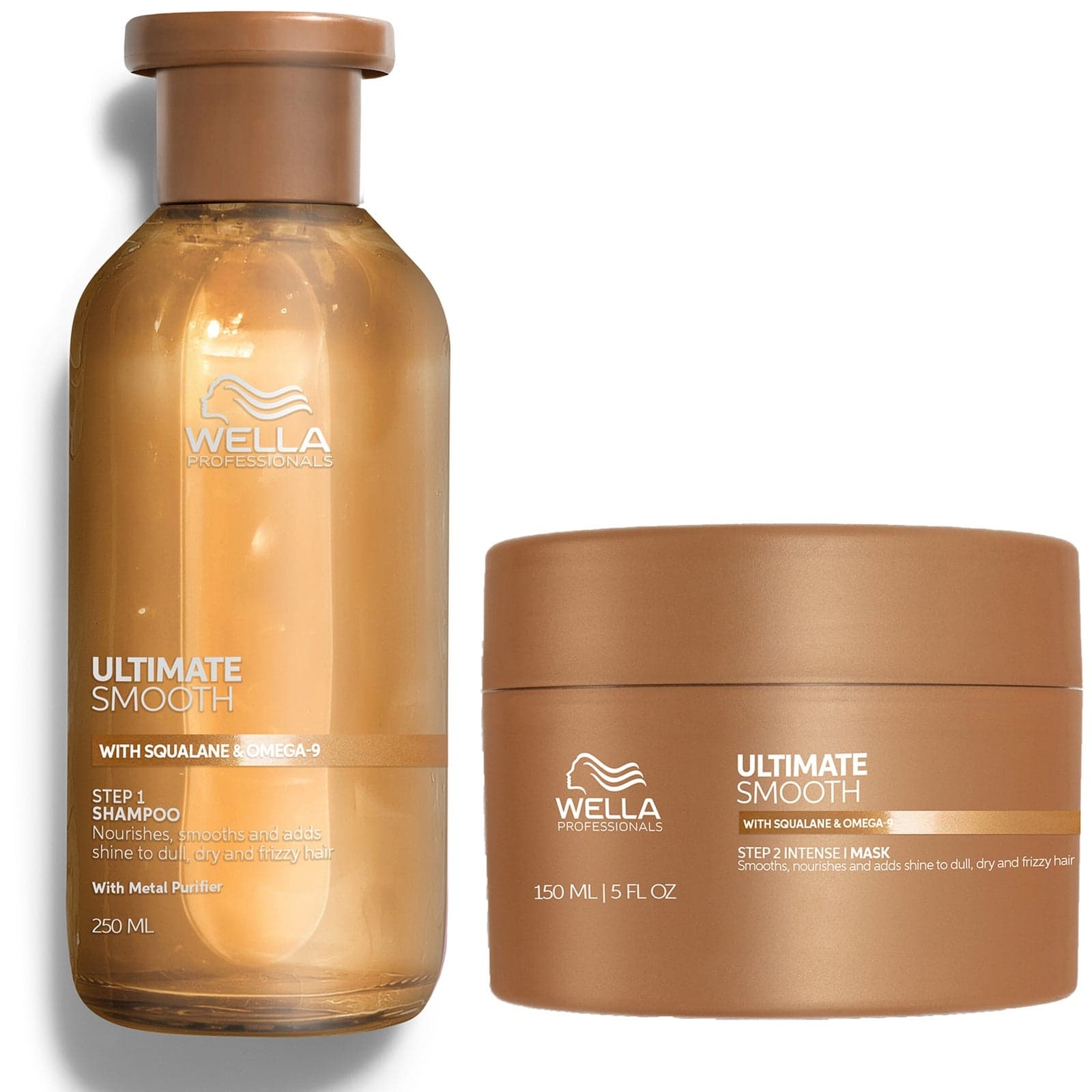 Wella Professionals Ultimate Smooth Shampoo and Mask Bundle for Dry, Dull & Frizzy Hair