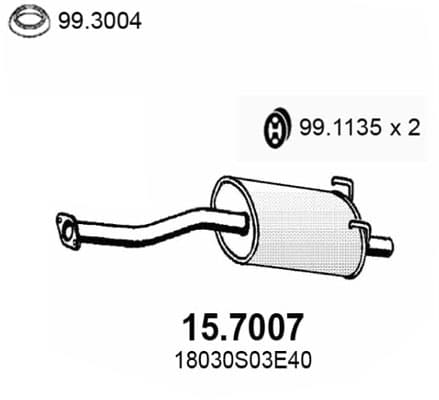 ASSO Silencieux arrière 157007 pour HONDA