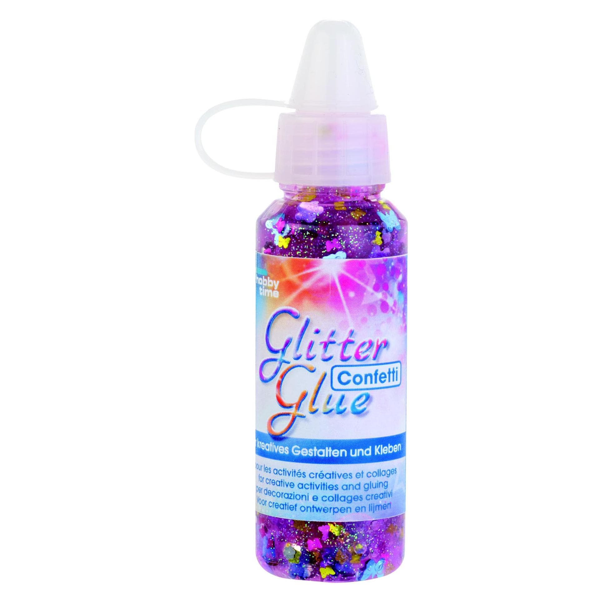 Glorex, Colle, Glitter Glue 53ml Confetti Butterfly multicol. (53 ml)