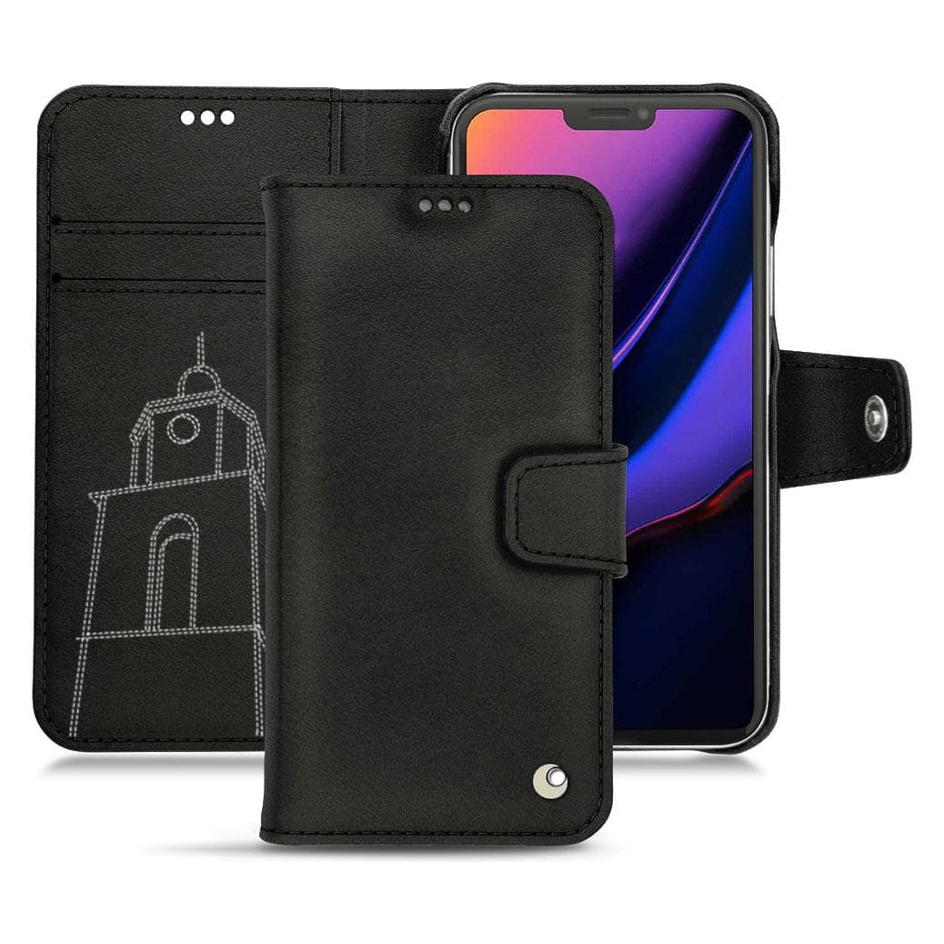 Noreve Housse cuir portefeuille (Apple iPhone 11 Pro), Coque pour téléphone portable, Noir