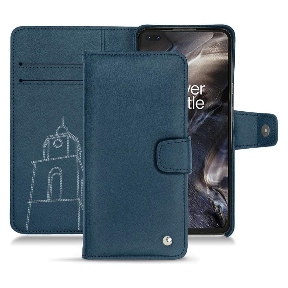 Noreve Housse cuir portefeuille (Oppo Nord 3), Coque pour téléphone portable, Bleu