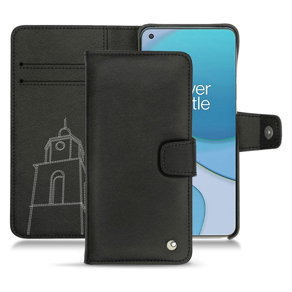 Noreve Housse cuir portefeuille (OnePlus 8T), Coque pour téléphone portable, Noir