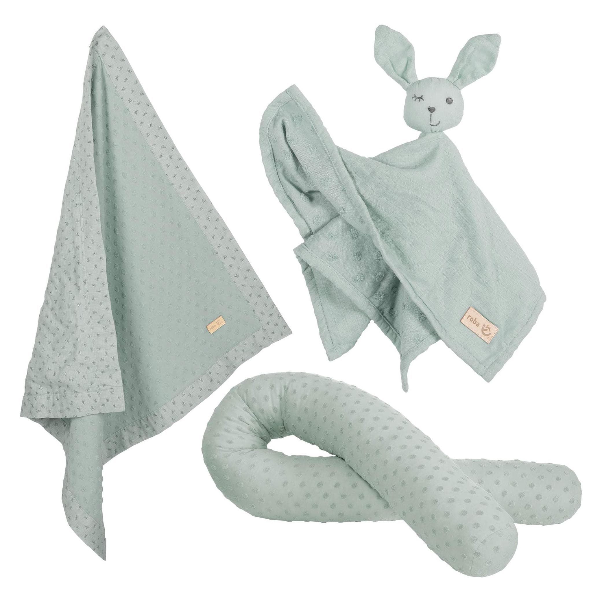 Roba, Doudou, Set cadeau bébé câliner et jouer Lil Planet frosty green