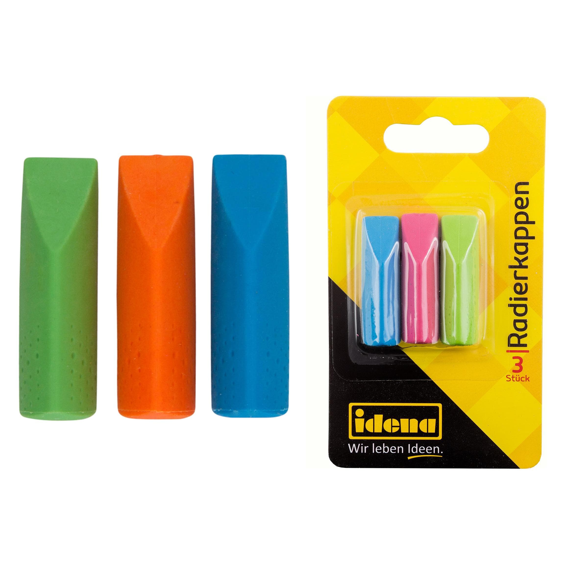Idena, Gomme + correcteur, Gommes de couleur 3 pièces