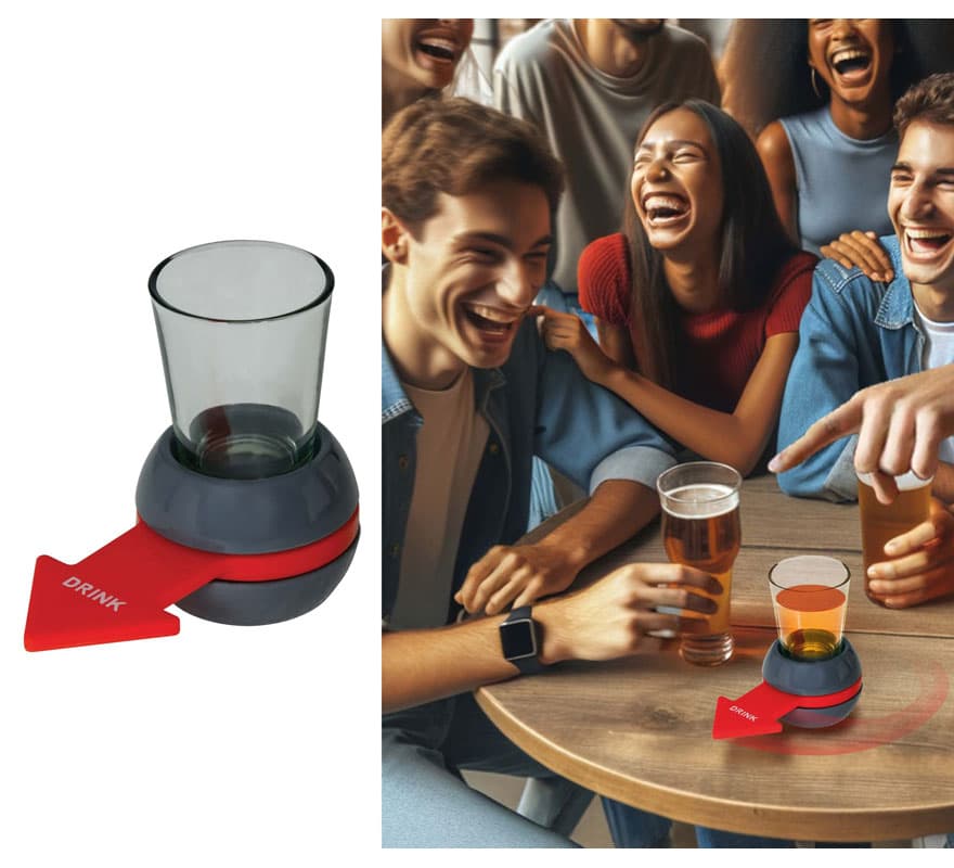 Jeu de flèches tournantes avec tasse de 10 cm