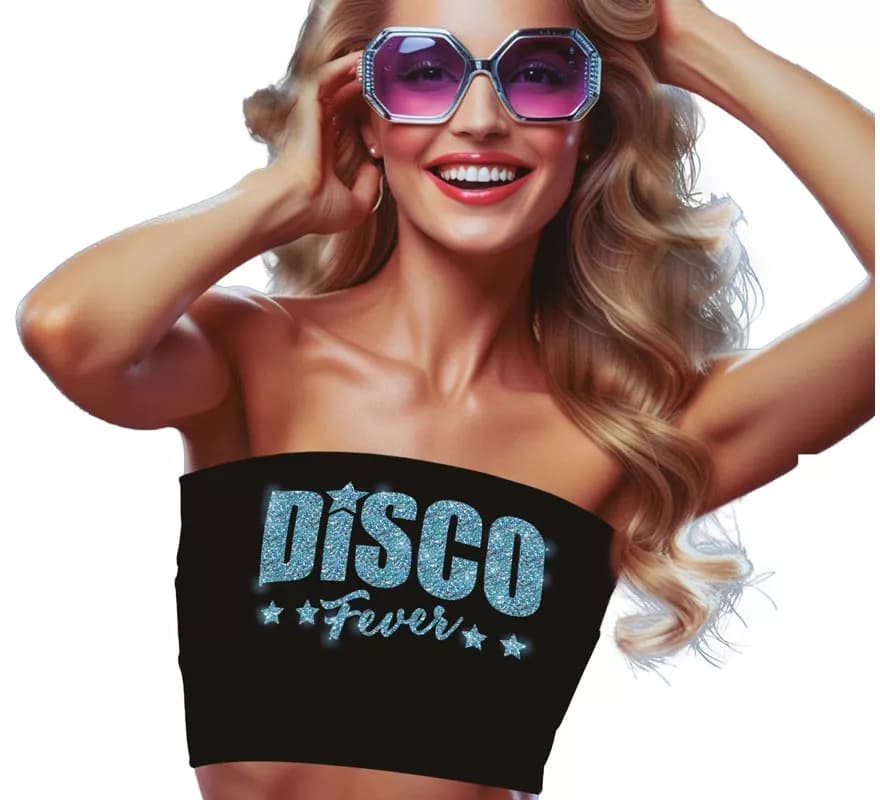 Haut disco noir pour femme