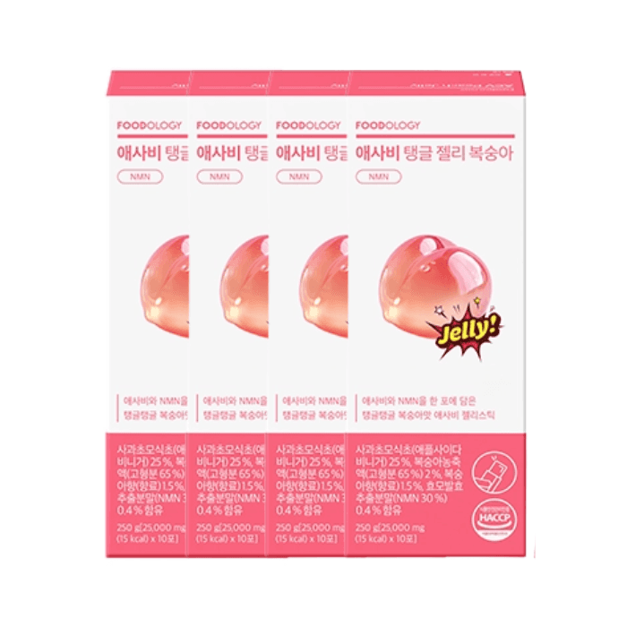 [Offres] FOODOLOGY - Apple Cider Vinegar Jiggly Jelly - 25000mg x 10 sticks - Peach (4ea) Set