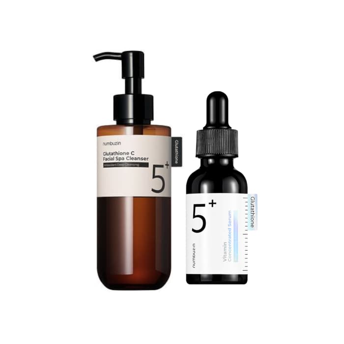 numbuzin - No.5+ Glutathione Vitamin Concentrated Serum - 30ml (1ea) X Facial Spa Cleanser - 200ml (1ea) Set