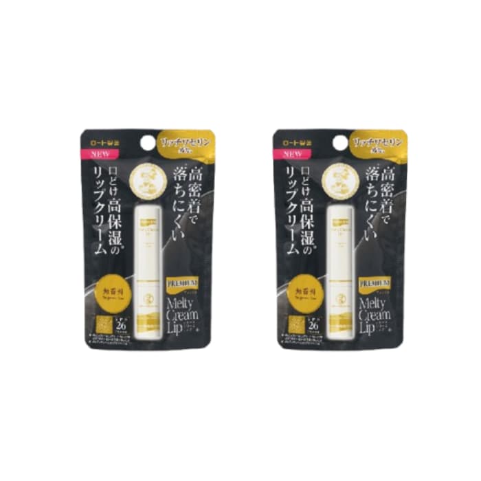 Rohto Mentholatum - Premium Melty Cream Lip Balm SPF 26 PA+++ - 2.4g - Fragrance Free (2ea) Set