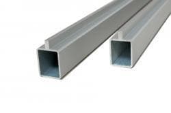 Universal WPC Zaun / Start- und Abschlussprofil silber eloxiert (2er Set mit Feder), 20 x 25 x 1805 mm