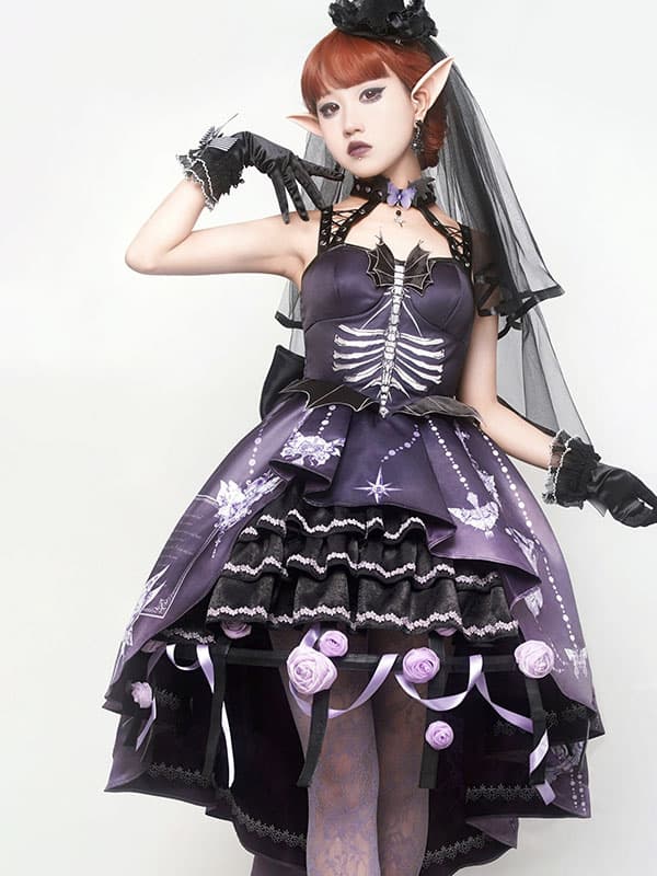 Sweet Lolita Jupons Polyester Applique Accessoire Violet Tissé Lolita Jupon