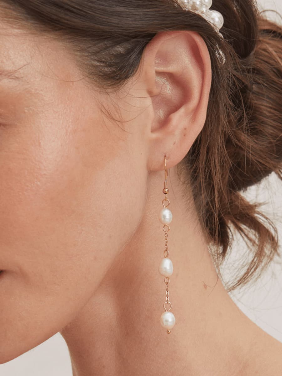 Boucles d'oreilles de mariage Bijoux de mariée percés en métal pour mariée