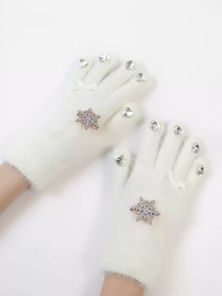 Accessoires Sweet Lolita Écru Blanc Strass Accessoire Polyester Divers
