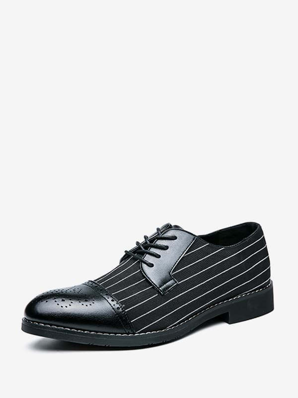 Chaussures habillées pour homme élégantes à bout rond en cuir PU