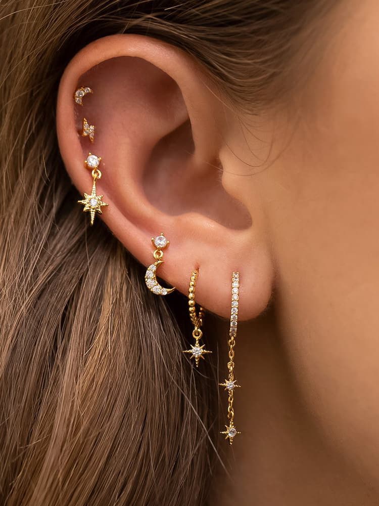 Ensemble de boucles d\\'oreilles étoile et lune célestes pour femmes 2026